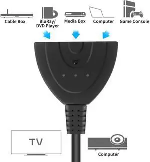 3 Port HDMI Switch Splitter 1080P HD TV Adapter Cable 3 IN 1 Out