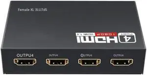 1080P 1X4 HDMI Splitter By 1 Port to 4 HDMI Display Duplicate/Mirror USB Powered Splitter for PS5 (One to Four Outputs)