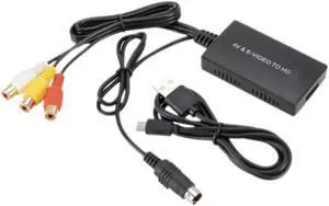 SVideo to HDMI Converter S-Video and 3RCA CVBS Composite to Audio Video Converter Support 1080P 720P