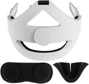 Adjustable Headband Head Strap for Oculus Quest 2, with Head Cushion and Lens Cover, Comfortable Blackout Nose Pad