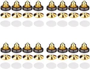 16 Set Gold Speaker Spike With Floor Discs Stand Foot Isolation Spikes Professional Speaker Accessories