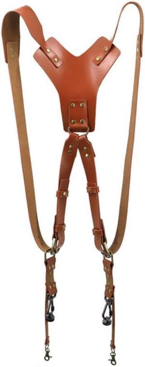 Leather Camera Double Strap Camera Harness Accessories for Two Cameras Double Protection Drop Resistant