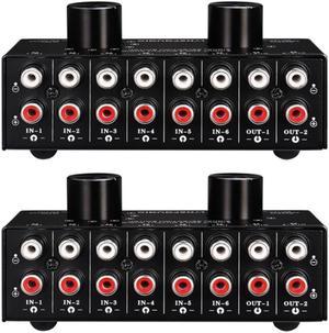 2X Switcher 6 in 2 Out Or 2 in 6 Out Headphone Speaker Switcher Stereo Sound Source Signal Selection Switcher