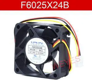 F6025X24B DC24V 0.250A 60mm * 60mm * 25mm Three Lines Cooling Fan
