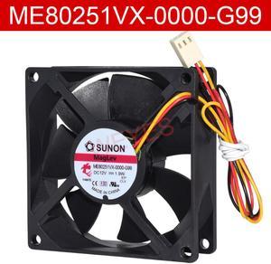 For SUNON ME80251VX-0000-G99 80*80*25mm 12V 1.9W  3pin Processor Cooler  Fan