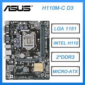 LGA 1151 Motherboard ASUS H110M-C D3 Motherboard 1151DDR3 32GB Intel H110 Micro-ATX   For Core i3-7320 i5-7400T cpus
