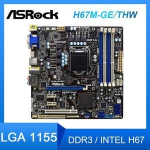 Motherboar LGA 1155 ASRock H67M-GE/THW  LGA 1155 Motherboar DDR3 USB3.0 Intel H67 32GB Micro ATX For Core i7-3770K cpus