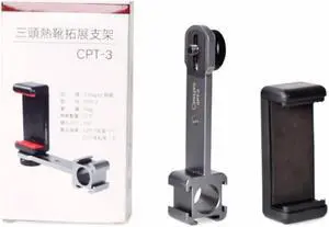 Universal 3 Head Cold Shoe with Phone Clip Mount Stabilizer Connected To Microphone Hot Shoe Extension Bracket for Live Selfie