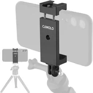 CAMOLO Universal Phone Clip Mount with Cold Shoe and Joint Mount for Tripod Stabilizer Bracket for HUAWEI iphone Xiaomi Samsung