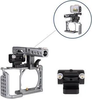 Camera Cage Rig Holder Bracket Adjustable Anti-Twist for Gopro Flash Monitor LED
