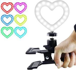 Dimmable RGB LED Ring Heart-shaped Fill Light for Live Stream Lamp Beauty Light