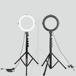 8 Inch Adjustment Ring Light with Extendable Tripod Stand Kits for Live Broadcast Selfie Vlogging