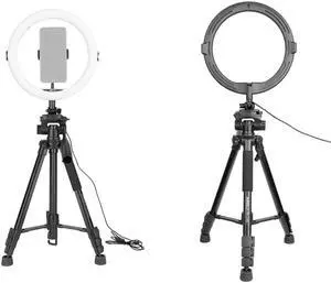 11 Inch Led Ring Light with 4 Sections Tripod Stand for Live Steaming Ring Fill Light Lamp for Make Up Live Broadcast