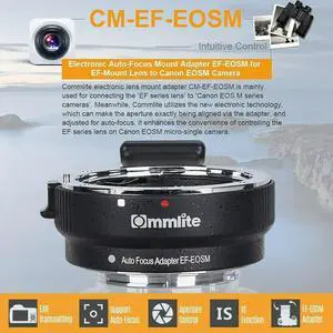 Commlite AF Lens Mount Adapter for Canon EF to EOS M M10 100 200 5 50 6 Mark II