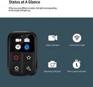 TELESIN 80M Wireless Remote Controller for Gopro Hero 8 7 6 5 4 3+ with Wearable and Waterproof 1M Controller