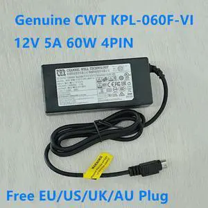 CWT KPL-060F-VI 12V 5A 4PIN 60W AC Adapter Charger For HIKVISION 7816HW 7808HW Monitor Display Power Supply Charger