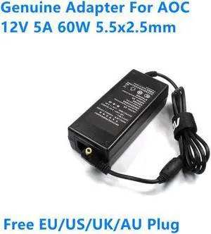 12V 5A 60W 5.5x2.5mm GA60SC2-1205000 Power Supply AC Adapter For AOC Monitor Charger