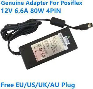12V 6.6A 80W 4PIN EA10953A Power Supply AC Adapter Charger For LOREX L22WD800 Posiflex Laptop Adaptor