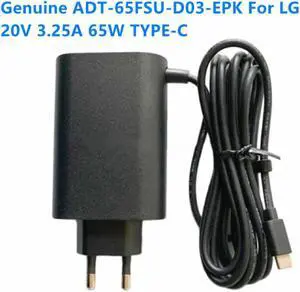 Laptop AC Adapter Charger For LG Power Supply 65W 20V 3.25A TYPE-C HU10967-20029 R-R-HR3-ADT-65DSU 15V 3A 16Z90P 17Z90P