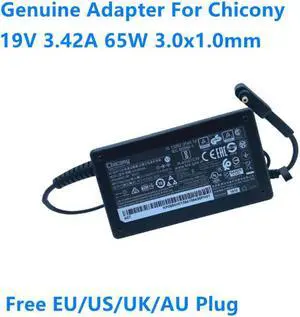 19V 3.42A 65W 3.0x1.0mm Chicony A18-065N3A A065R178P Power Supply AC Adapter For Laptop Power Charger