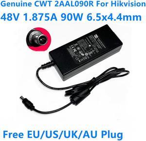 CWT 2AAL090R 48V 1.875A 90W CAM090481 AC Adapter For Hikvision POE Hard Disk Video Recorder NVR Monitoring Power Supply