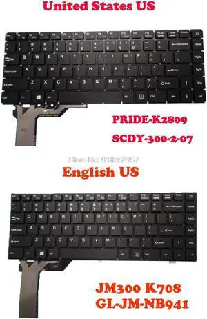 No Backlit Keyboard For Toposh T14 PRIDE-K2809 SCDY-300-2-07 JM300 K708 GL-JM-NB941 MB3008011 YXT-NB93-85 154 MB30011008 English