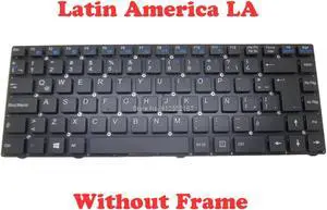 Laptop Keyboard For CLEVO W130EV W130EW W130HU W130HV W130SV MP-10F86LA-4303W X6-80-W13S0-480-1 Latin America LA NO Frame