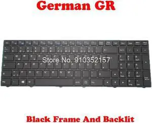 GR Keyboard For CLEVO N250 N250GU N252GU N250WU N350DV N350DW N350TV N350TW N550RC1 N550RN N551RC N650DU German Black Backlit