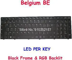 RGB Colourful Backlit Keyboard For CLEVO PA70 PA71 PA70EP6(-G) PA71EP6(-G) PA70ES(-G) PA71ES(-G) Belgium BE Black LED PER KEY