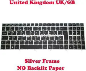 Laptop NO Backlit Keyboard For CLEVO CVM18H96GB94309 6-80-N1510-19A-1 United Kingdom UK With Silver Frame