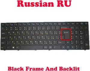 Backlit Keyboard For CLEVO N250 CVM15F26SUJ4308 6-80-N7500-280-1 2Z703-RU45G-C80S N250JU N250LU N250PU Russian RU Black Frame
