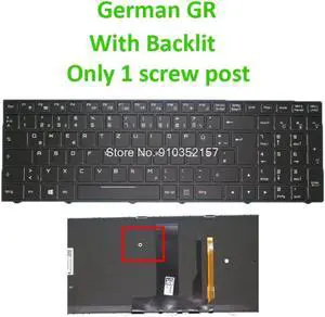 GR Backlit Keyboard For CLEVO N850 N850HK N857HK N855HJ N857HJ N950 CVM15F26D0J430J3 CVM15F26D0J430E 6-80-N85H0-072-1 German
