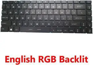 RGB Backlit Keyboard For MSI Creator 15M MS-16W1 Creator 15M A9SE A9SD Creator 15M A10SE A10SD English US NO Frame