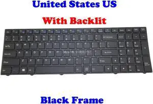 US Backlit Keyboard For CLEVO N250 CVM15F2300J430M 6-80-N85H3-191-1 English N350DV N350DW N550RN N650DU N751BU N750WG N750WU