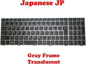 Laptop JP Translucent Keyboard For CLEVO PC50 PC50DC CVM18H90J0J4307 6-80-PC5H0-210-1 Japanese JP Gray Frame