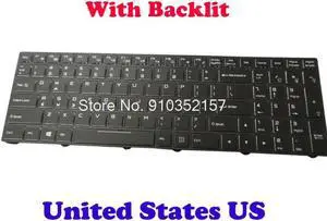 Laptop US Backlit Keyboard For Gigabyte For AORUS 5 (9th Gen) For AORUS 5 GA NA United States US Black Frame