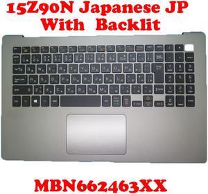 Laptop Grey PalmRest& JP Backlit Keyboard For 15Z90N 15Z90N-V 15Z90N-N 15Z90N-U 15Z90N-R MBN662463XX Japanese JP Upper Case