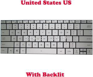 Silver Laptop Backlit Keyboard For Tongfang PF4NU1F PF4WN2F PF4MN2F 14 United States US No Frame