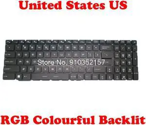 US RGB Backlit Keyboard For MSI GE76 Dragon Tiamat V195122AK1 GE76 Raider MS-17K3 MS17K3 English US Colourful Backlit