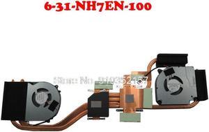 4PIN CPU GPU FAN&Heatsink For CLEVO NH70 6-31-NH7EN-100 EGC-77100V1-0AH 6-31-NH5E2-202 EFC-70100V1-0AH NH70RAQ NH70RHQ NH70RCQ