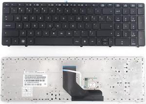 Keyboard Replacement with Black Frame for HP Elitebook 8560P 8570P Probook 6560B 6565B 6567B 6570B 6575B Series Laptop Black US