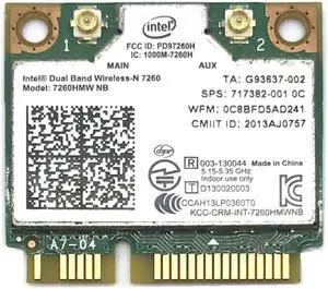 for Intel Wireless-N 7260 7260HMW NB Mini PCI-E 802.11b/g/n 300M Wifi Card for HP EliteBook 820 840 850 FIT 400PO  600PO 800EO