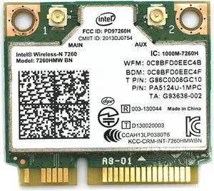 For 7260 Wireless-N Intel 7260HMW BN 802.11bgn 300Mbps Bluetooth-compatible 4.0 Mini PCI-E Wifi Card