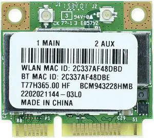 Dual Band Broadcom BCM943228HMB 802.11a/b/g/n 300Mbps Wifi Wireless Support Bluetooth 4.0 MINI pci-e Card 2.4Ghz 5Ghz