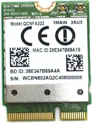 For QCNFA222 2.4GHz/5GHz 802.11ABGN 300Mbps Support Bluetooth 4.0 WiFi Card for ACER V3-371 E5-571G V5-573G