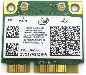 For Intel 105 105BNHMW wireless Network N wifi mini pcie half card 04w3772 for  M92SZ EDGE72