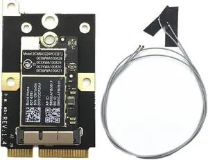 With MINI PCI-E Adapter BCM943224PCIEBT2 300Mbps 2.4&5G WiFi Fit for Bluetooth 4.0 Network Card+Antennas