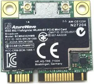 For HP Broadcom BCM94352HMB 4352 AW-CE123H WiFi + Support Bluetooth BT 4.0 867 Mbps Card 802.11ac SPS 724935-001