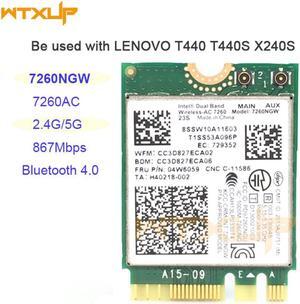 Wifi Card Dual Band Wireless-AC for Intel 7260 7260NGW 7260AC 04W3806 04W6059 NGFF BT4.0+867M Wlan Card for IBM T440 T440S X240S