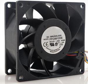 FFC0812DE 8038 12V 1.80A four-wire PWM temperature control 8CM high air volume fan